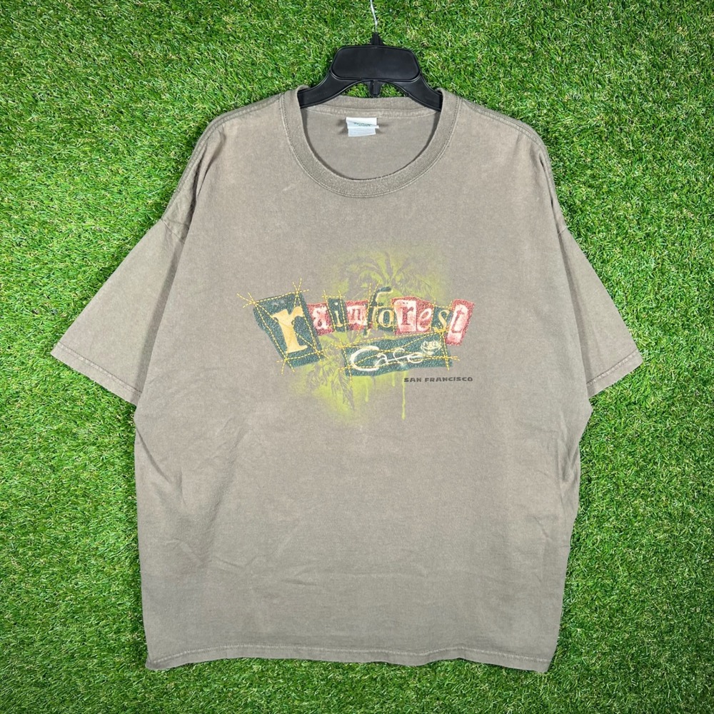 Rainforest Cafe San Francisco T Shirt Mens XL Brown Graphic Souvenir Cotton Tee